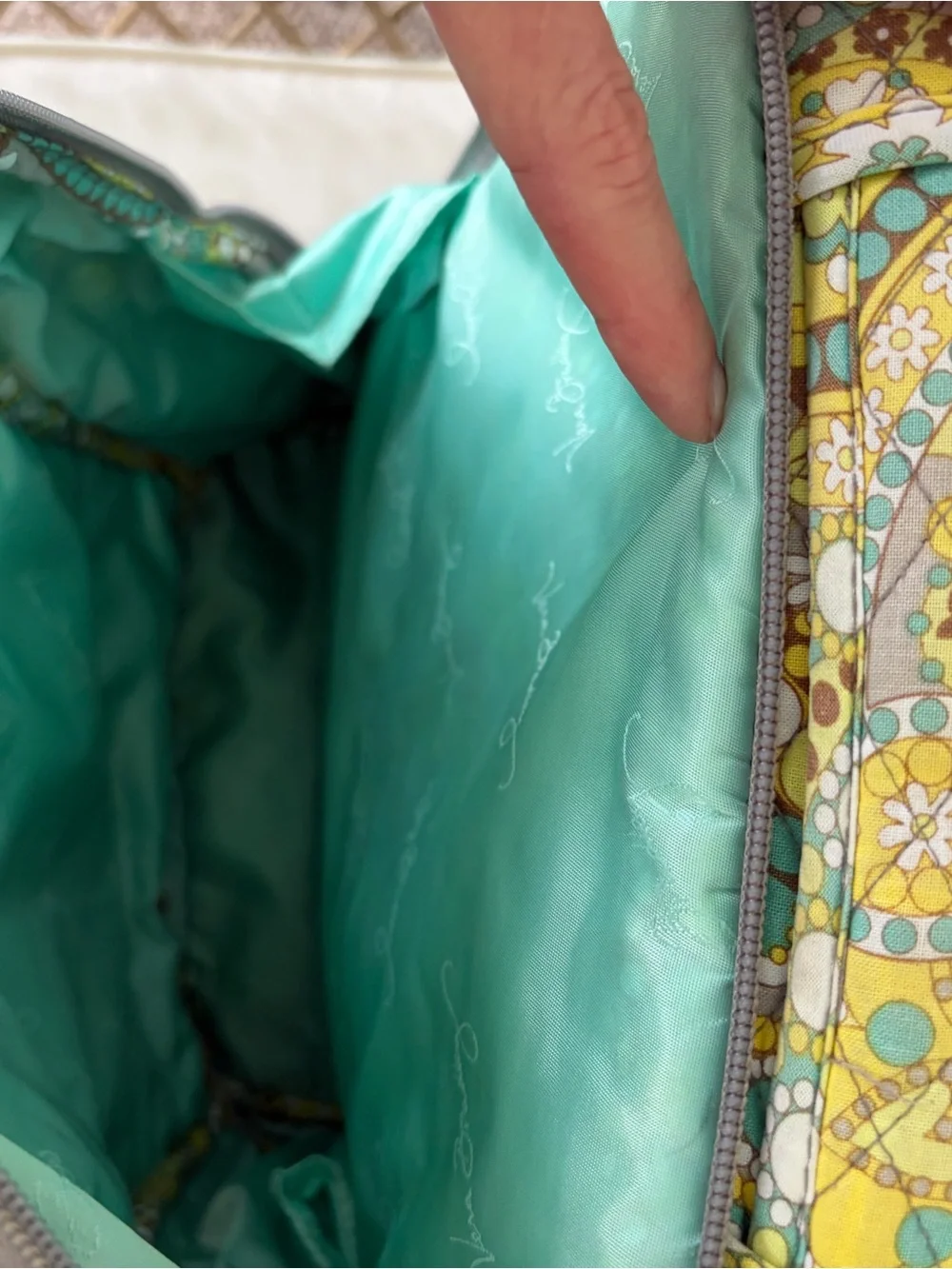 Vera Bradley Lemon Parfait Backpack Large Bag Quilted Paisley Computer preowned